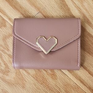 Elegant Pink Heart Trifold Wallet Small